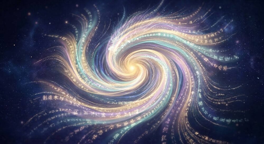 言霊の効果がすごいエネルギーを抽象的に表現した幻想的な背景画像